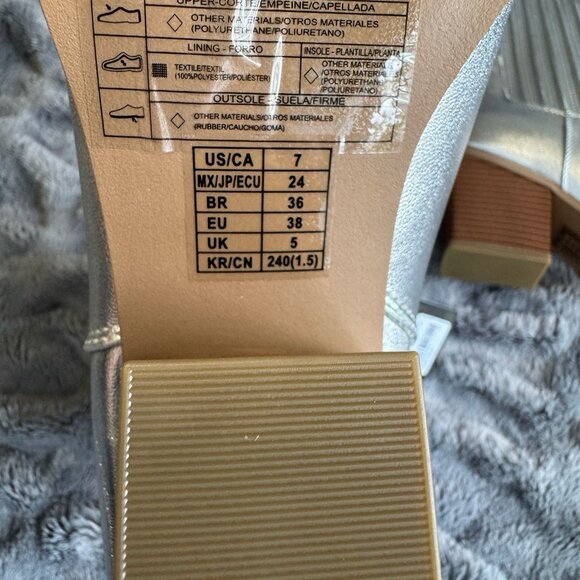 Women Go-Go Disco Glam Western Pointed Toe Block Heel Boot Silver Metallic 7 8 - Picture 12 of 12